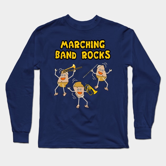 Marching Band Rocks Light Long Sleeve T-Shirt by Barthol Graphics